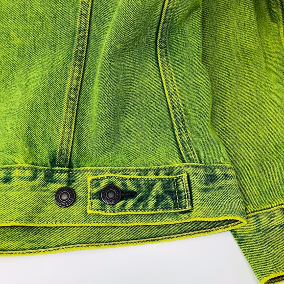 Levis Trucker Jacket Neon Green - Picture 8 of 8